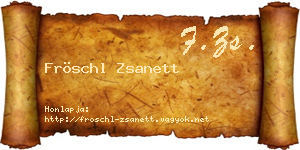 Fröschl Zsanett névjegykártya